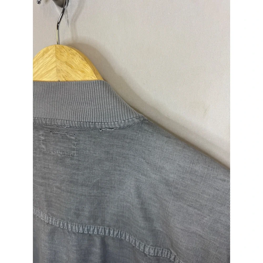 True Religion Mens Runner Jacket Grey Full Zip Bomber Coat Large KM7G29XY00337